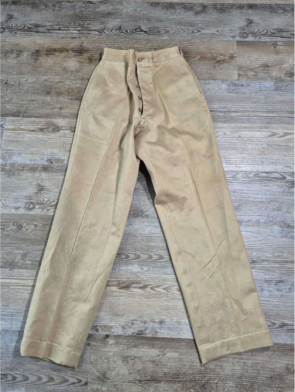 1955 Cold War Sidran Quatermasters U.S Army Trousers Cotton Twill Button Fly